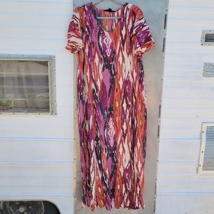 Denim 24/7 Women's Plus Size 18/20 L Crinkle Lightweight Sunset Color Dress